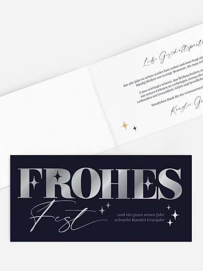 Geschäftliche Weihnachtskarte Bold Letters