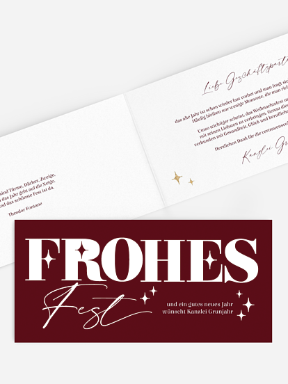 Geschäftliche Weihnachtskarte Bold Letters