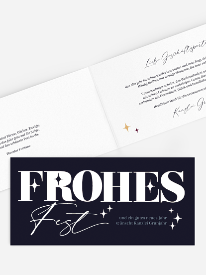 Geschäftliche Weihnachtskarte Bold Letters