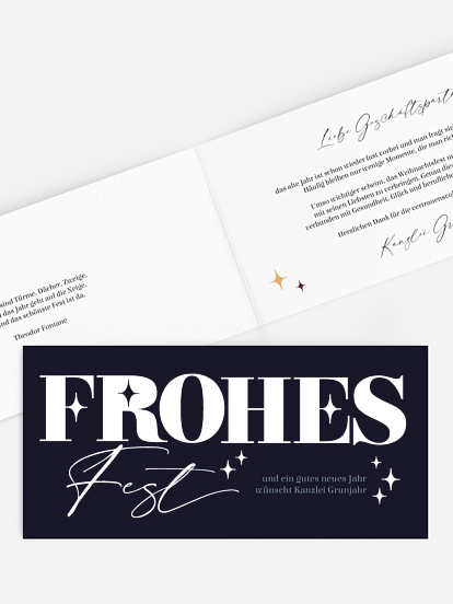 Geschäftliche Weihnachtskarte Bold Letters