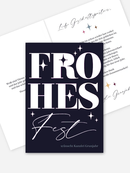 Geschäftliche Weihnachtskarte Bold Letters