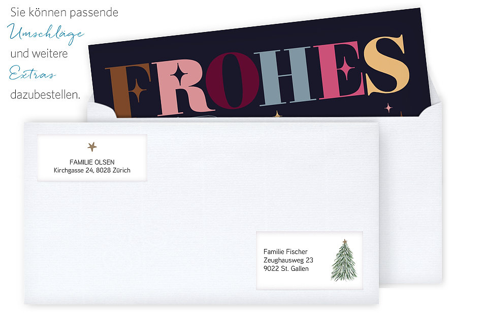 Weihnachtskarte Bold Letters