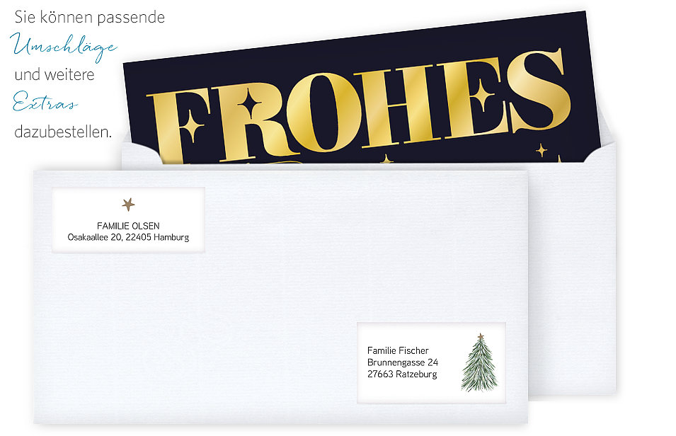 Weihnachtskarte Bold Letters
