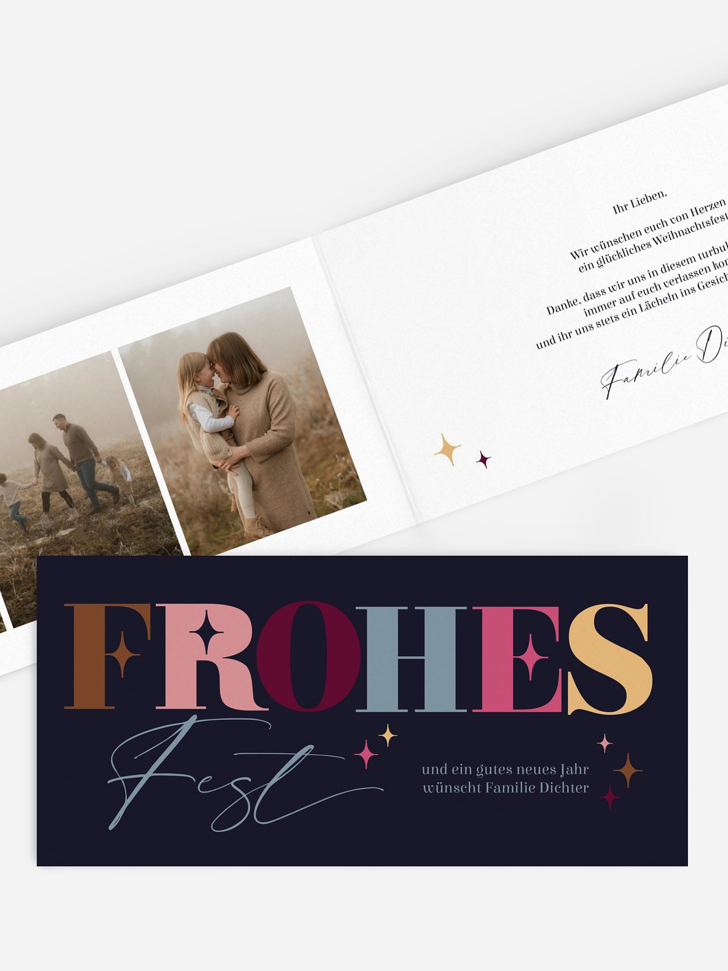 Weihnachtskarte Bold Letters