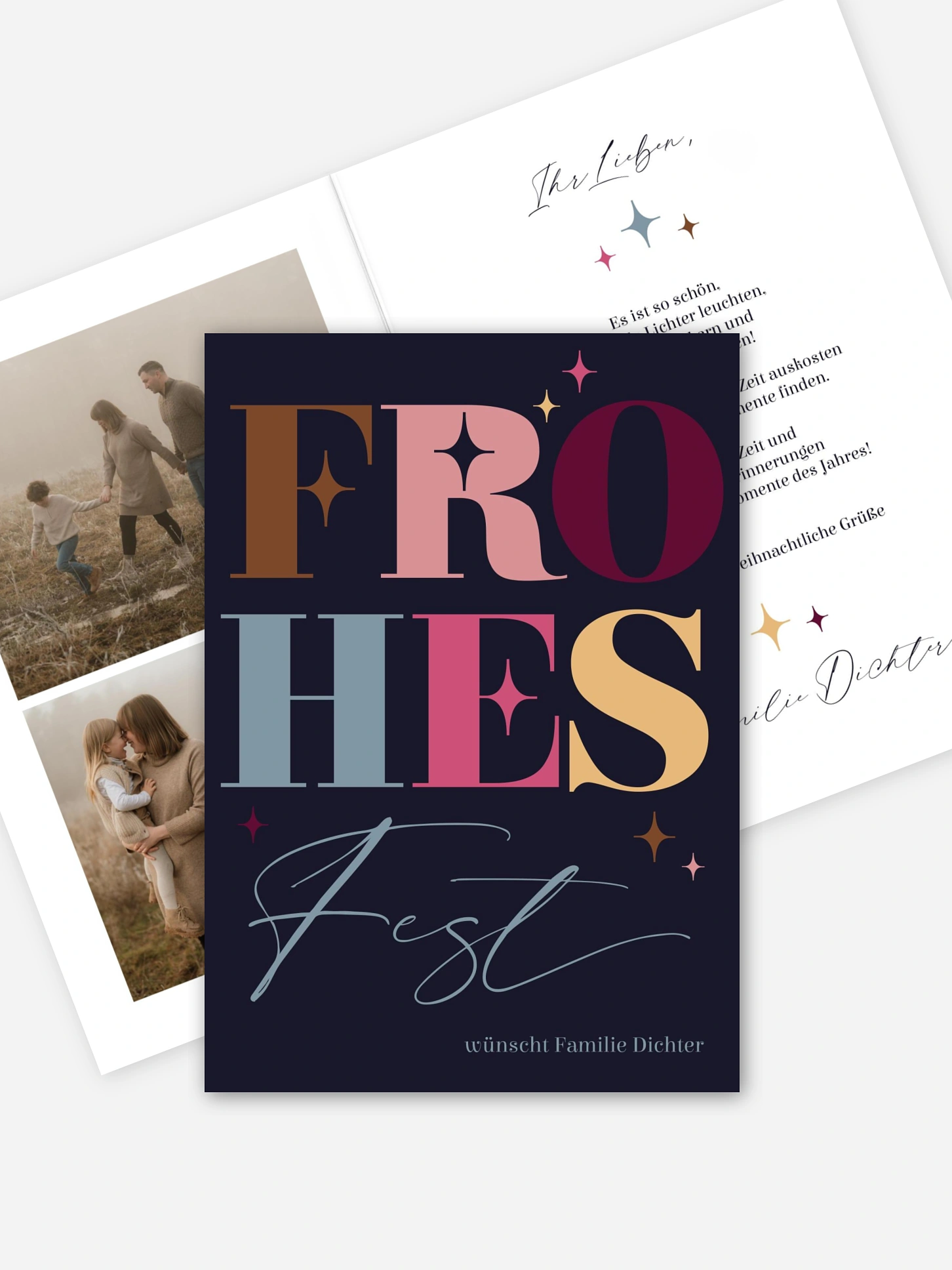 Weihnachtskarte Bold Letters