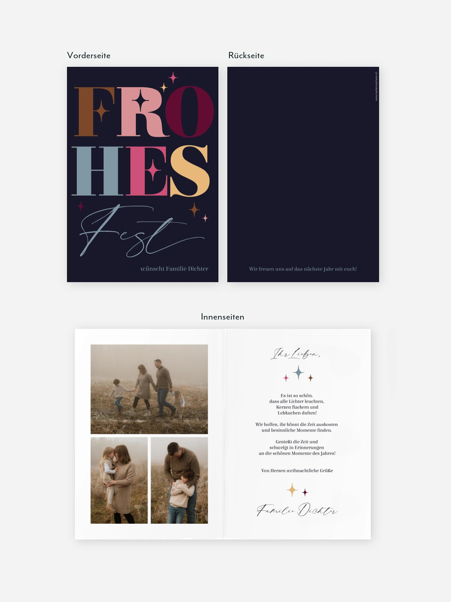 Weihnachtskarte Bold Letters