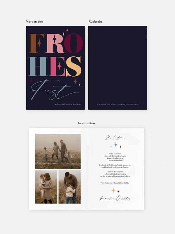 Weihnachtskarte Bold Letters