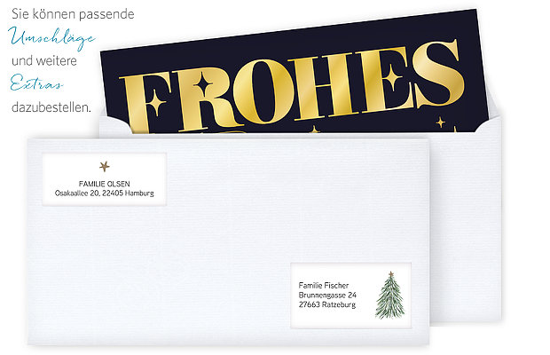 Weihnachtskarte Bold Letters