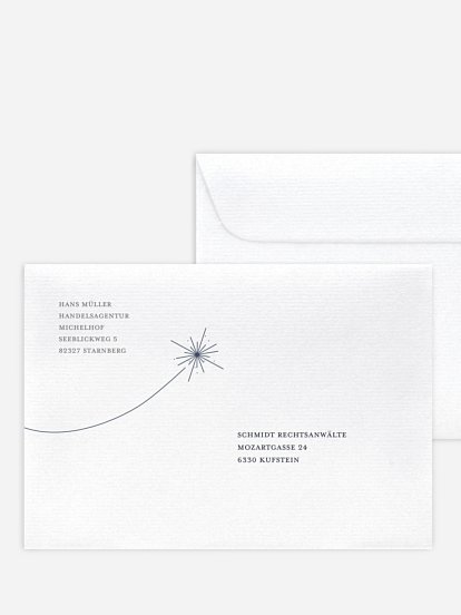 Bedruckte Umschläge geschäftl. Weihnachten Shooting Star