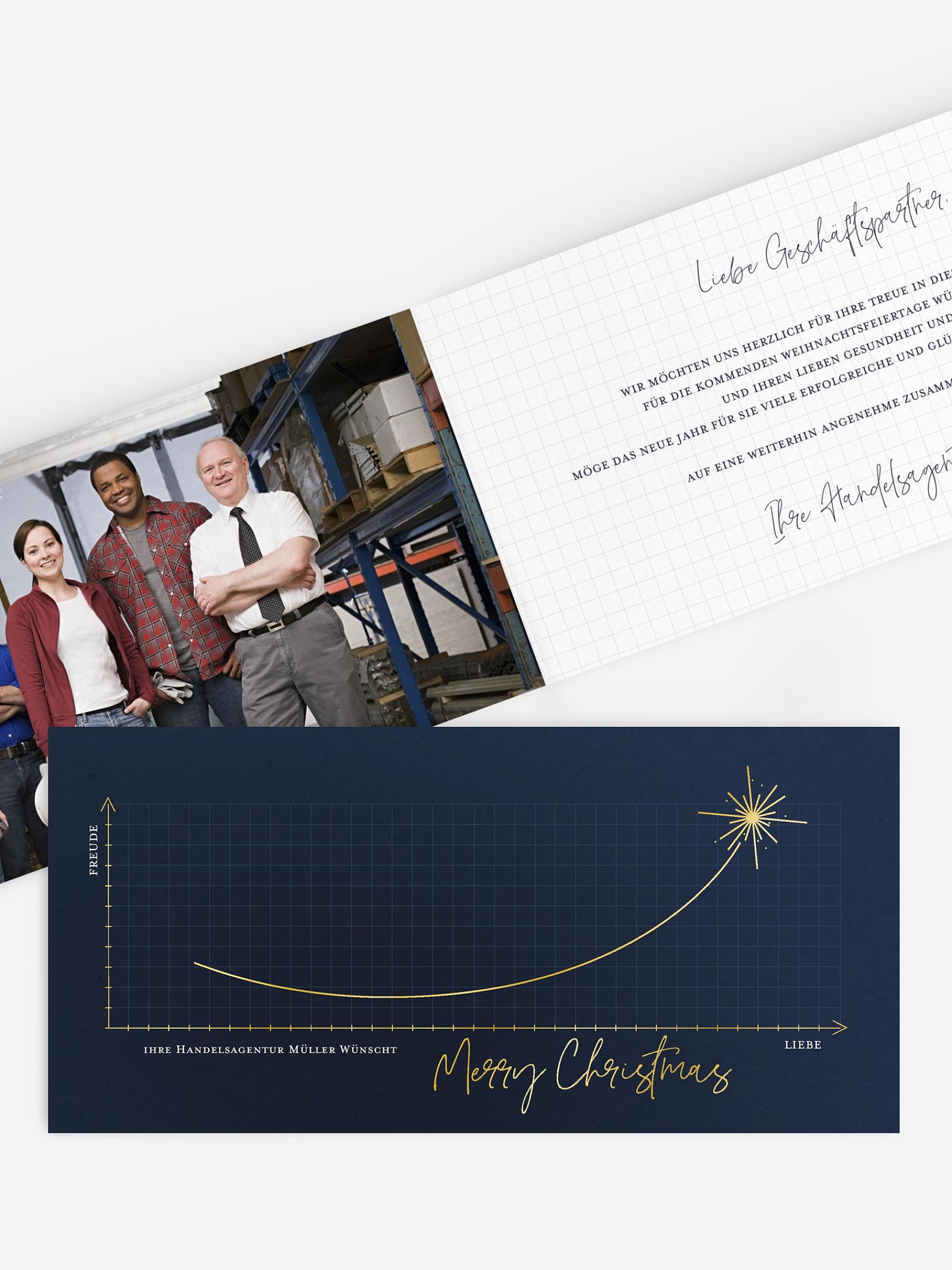 Geschäftliche Weihnachtskarte Shooting Star