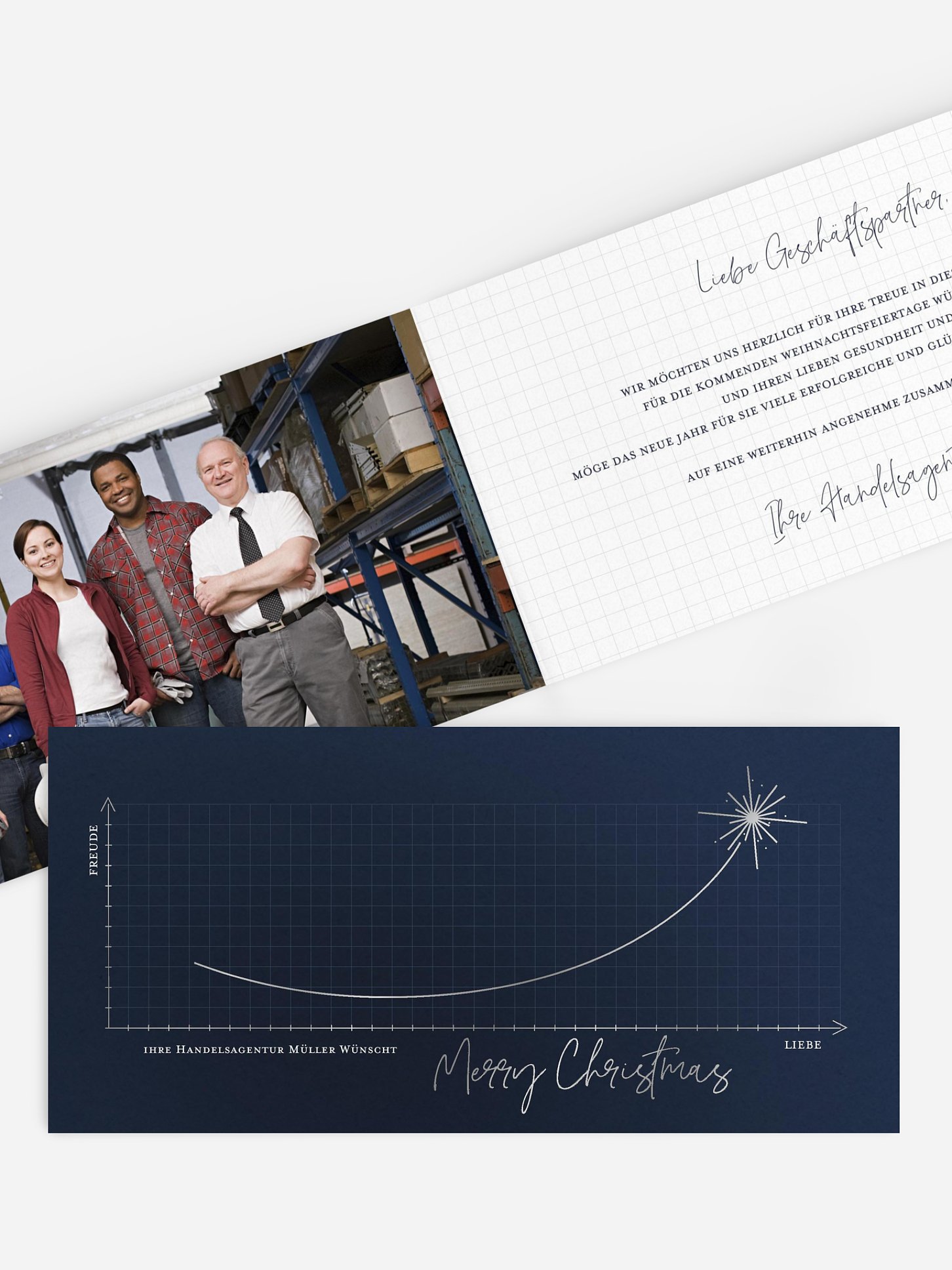 Geschäftliche Weihnachtskarte Shooting Star