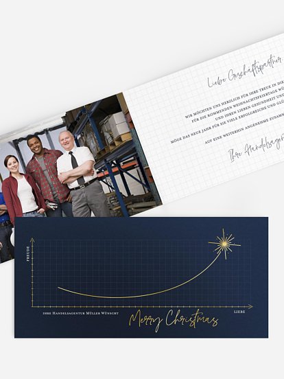 Geschäftliche Weihnachtskarte Shooting Star