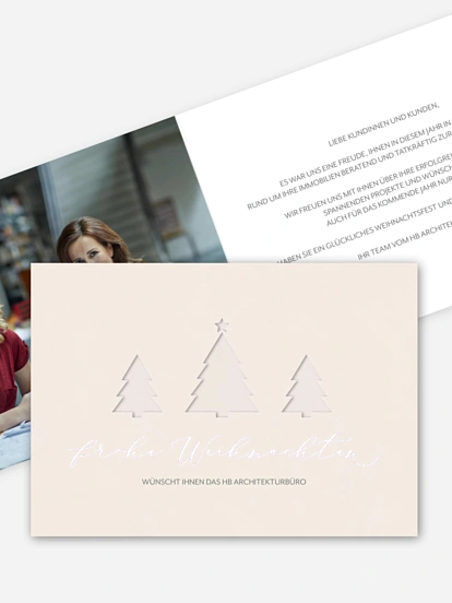 Geschäftliche Weihnachtskarte Cut-Out-Tree