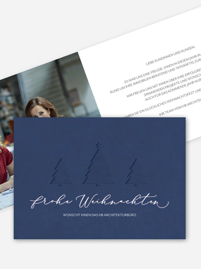 Geschäftliche Weihnachtskarte Cut-Out-Tree