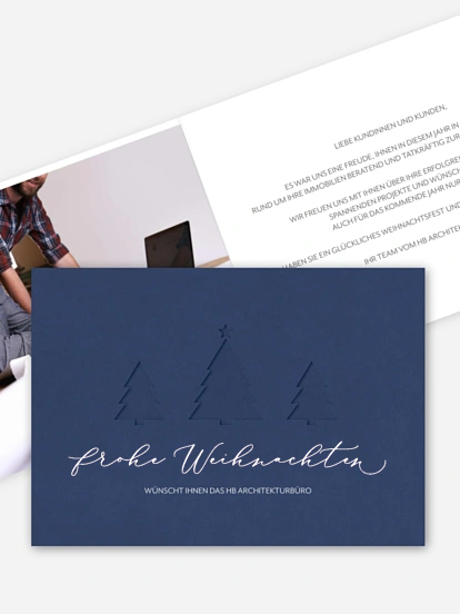 Geschäftliche Weihnachtskarte Cut-Out-Tree