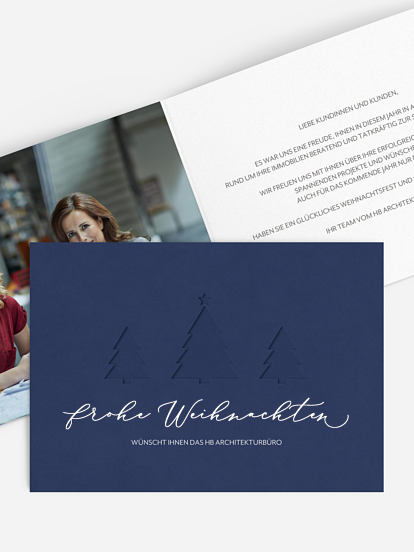 Geschäftliche Weihnachtskarte Cut-Out-Tree