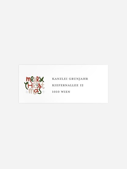 Absenderaufkleber geschäftl. Weihnachten Festlicher Glanz