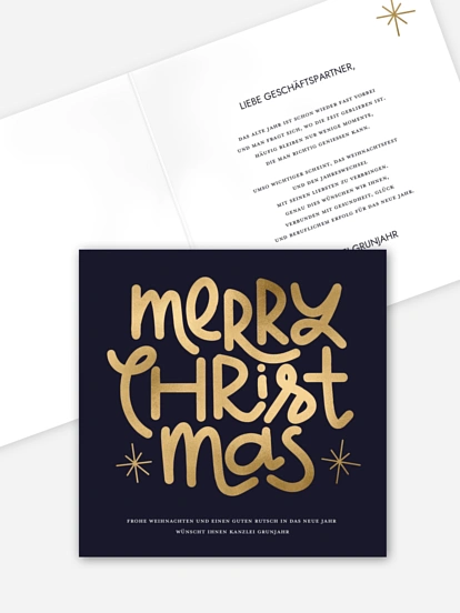 Geschäftliche Weihnachtskarte Festlicher Glanz