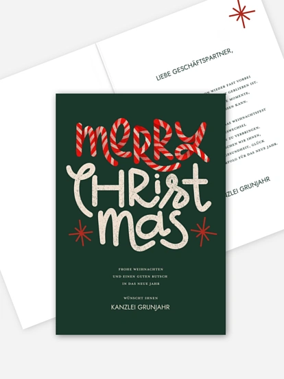 Geschäftliche Weihnachtskarte Festlicher Glanz