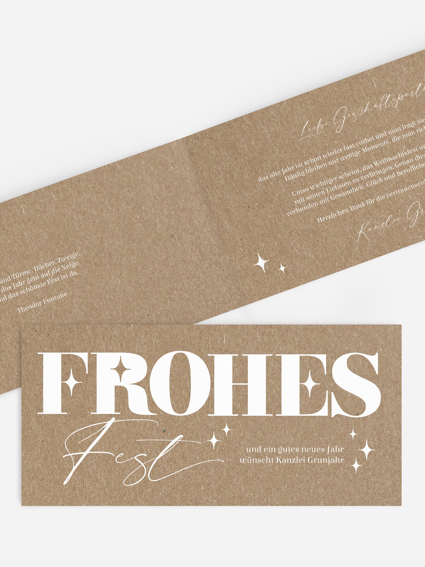 Geschäftliche Weihnachtskarte Bold Letters Kraftpapier