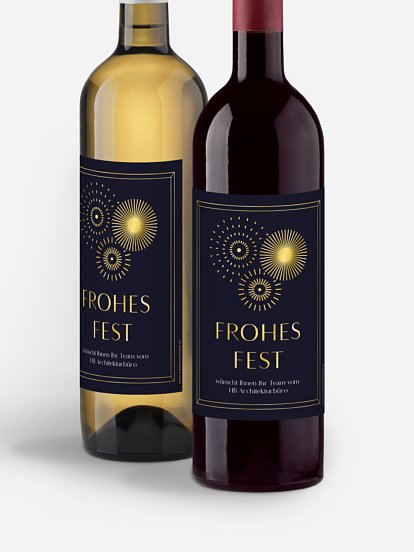 Flaschenetikett geschäftlich Fireworks