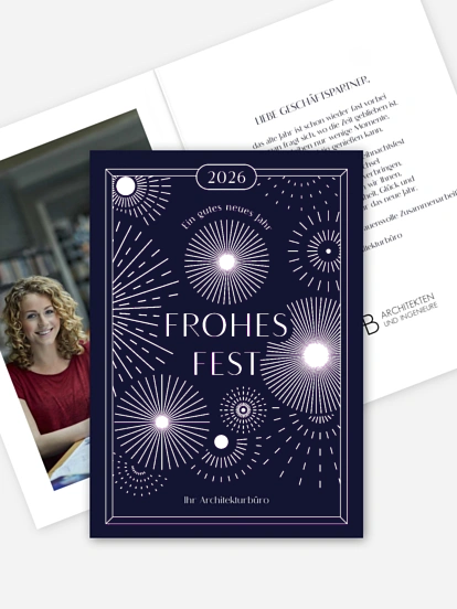 Geschäftliche Weihnachtskarte Fireworks