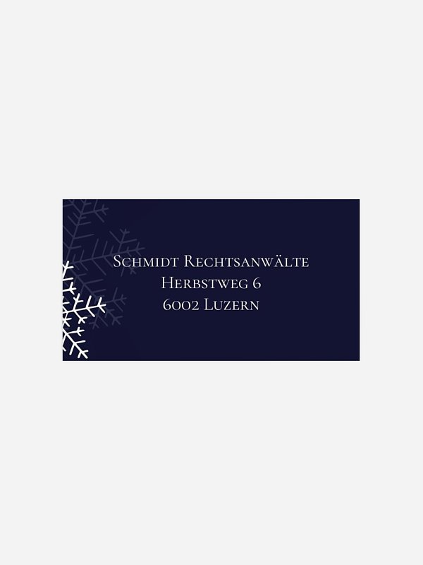 Empfängeraufkleber geschäftl. Weihnachten Joyful Snowflake