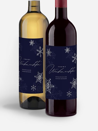 Flaschenetikett geschäftlich Joyful Snowflake