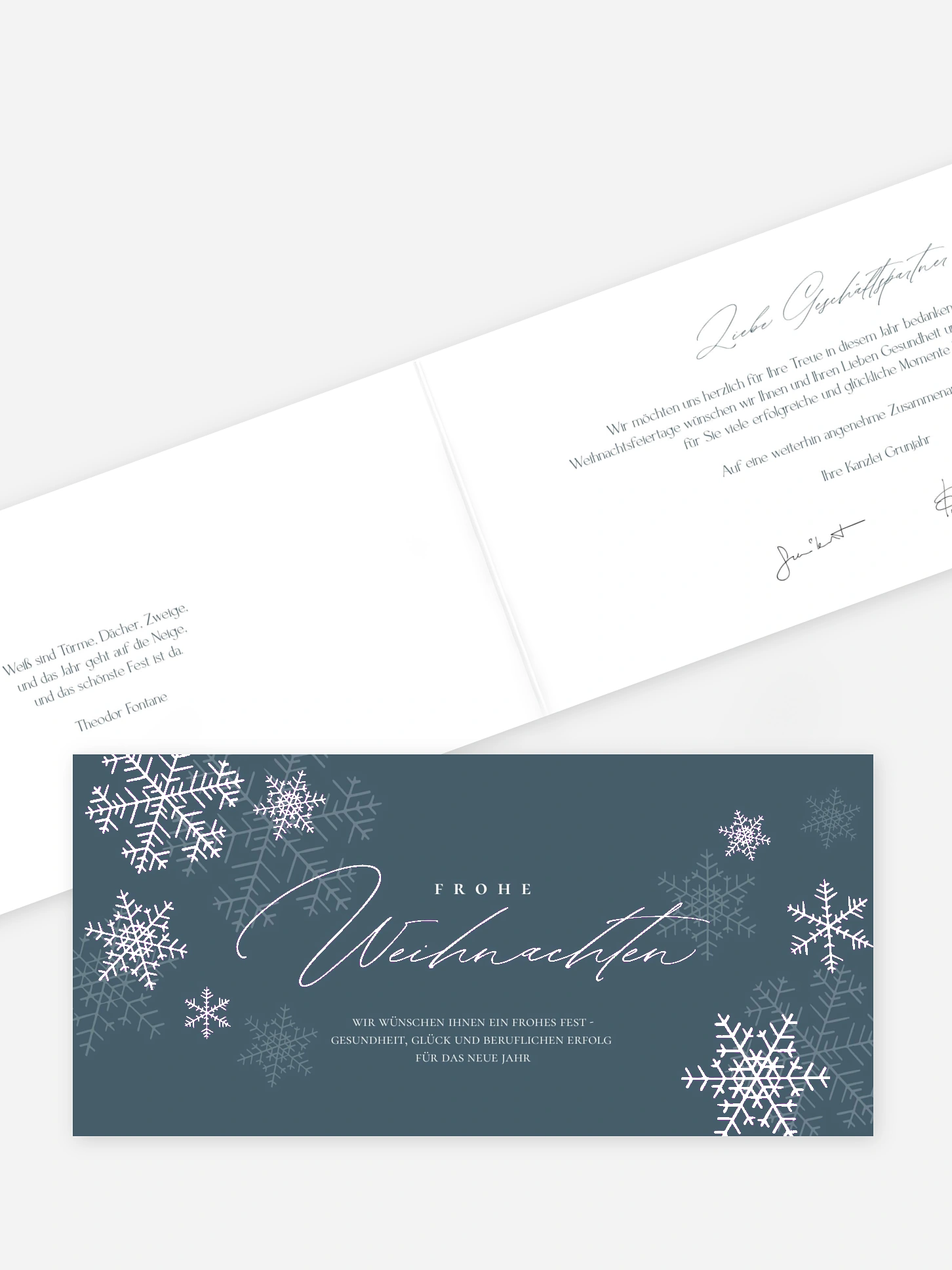 Geschäftliche Weihnachtskarte Joyful Snowflake