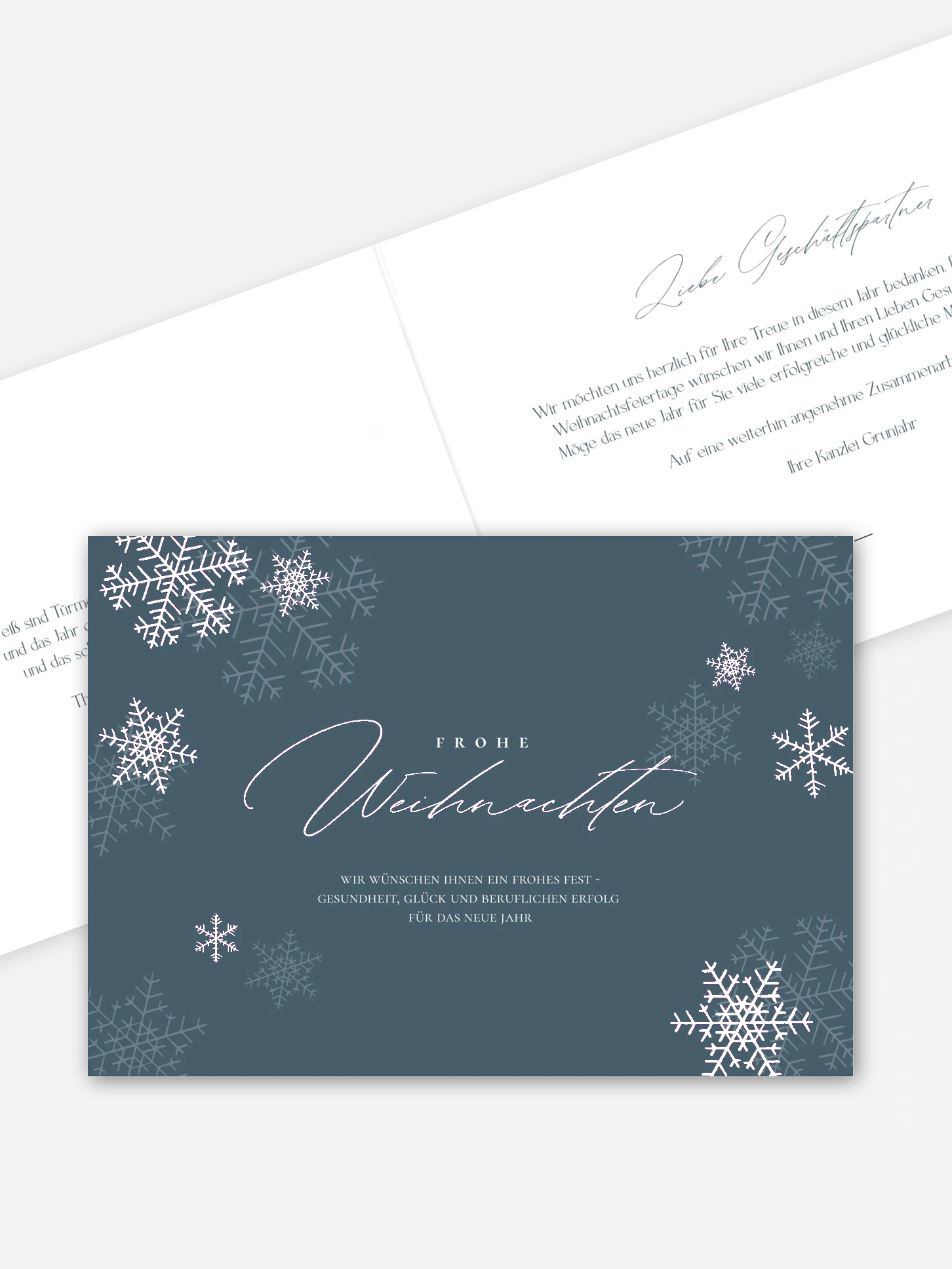 Geschäftliche Weihnachtskarte Joyful Snowflake