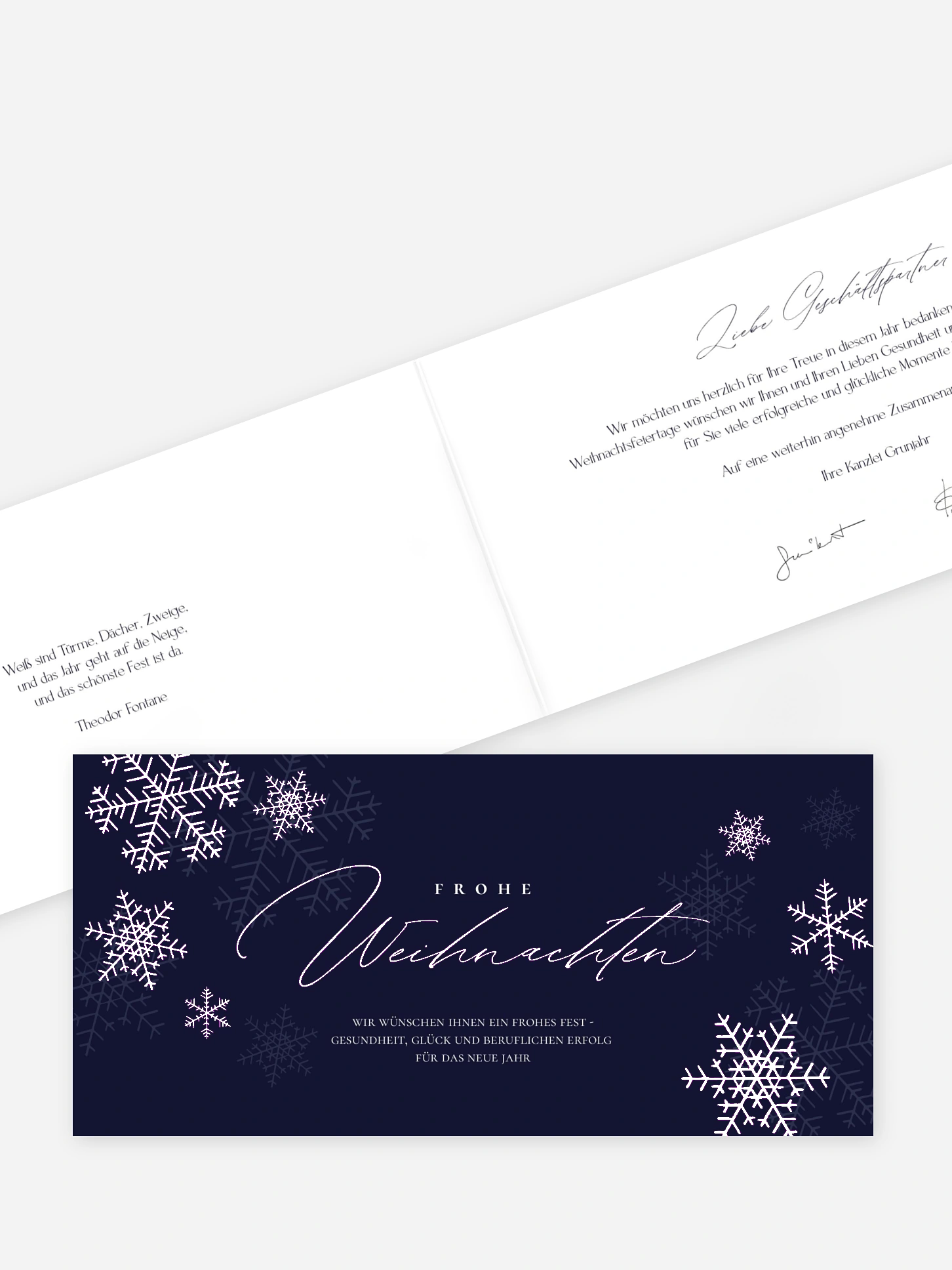 Geschäftliche Weihnachtskarte Joyful Snowflake