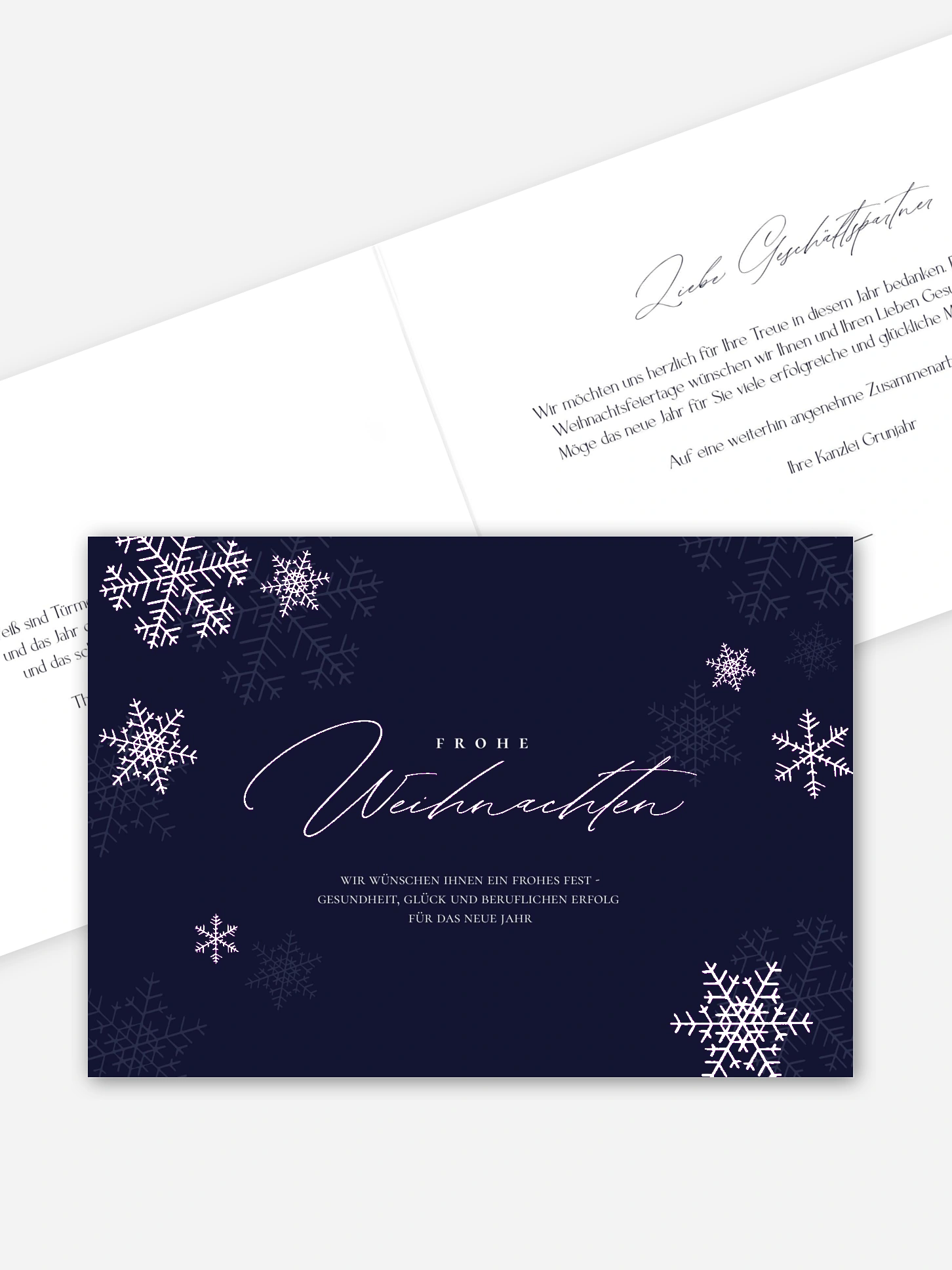 Geschäftliche Weihnachtskarte Joyful Snowflake