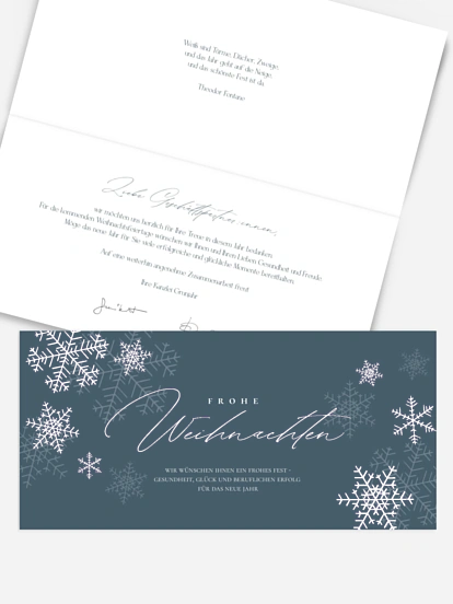 Geschäftliche Weihnachtskarte Joyful Snowflake