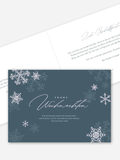 Geschäftliche Weihnachtskarte Joyful Snowflake