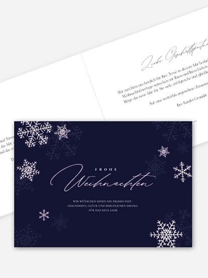 Geschäftliche Weihnachtskarte Joyful Snowflake