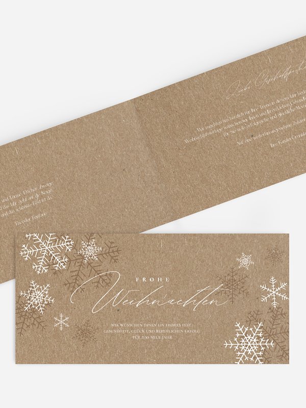 Geschäftliche Weihnachtskarte Joyful Snowflake Kraftpapier