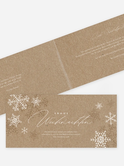 Geschäftliche Weihnachtskarte Joyful Snowflake Kraftpapier