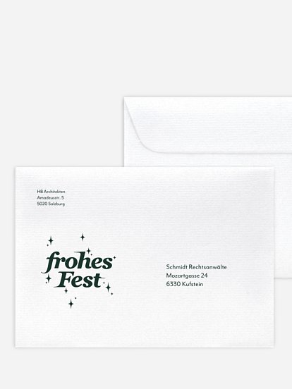 Bedruckte Umschläge geschäftl. Weihnachten Festglanz