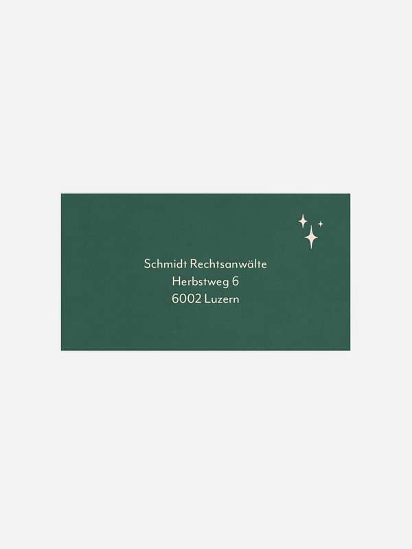 Empfängeraufkleber geschäftl. Weihnachten Festglanz