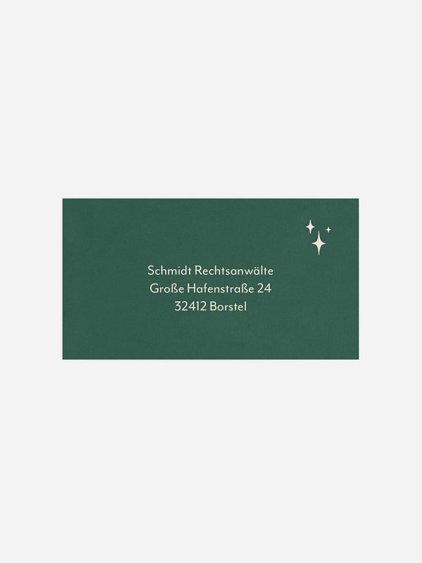 Empfängeraufkleber geschäftl. Weihnachten Festglanz