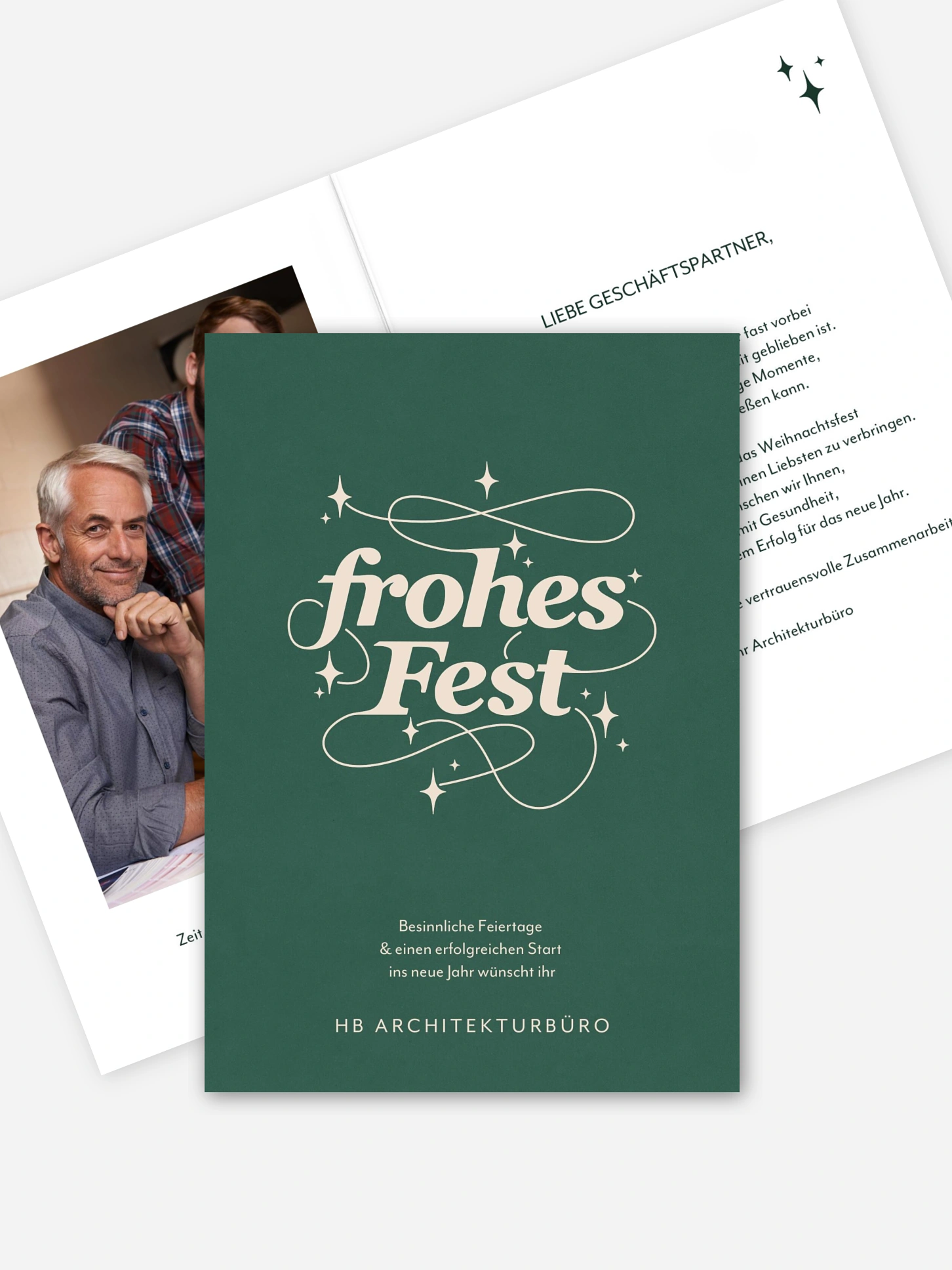 Geschäftliche Weihnachtskarte Festglanz