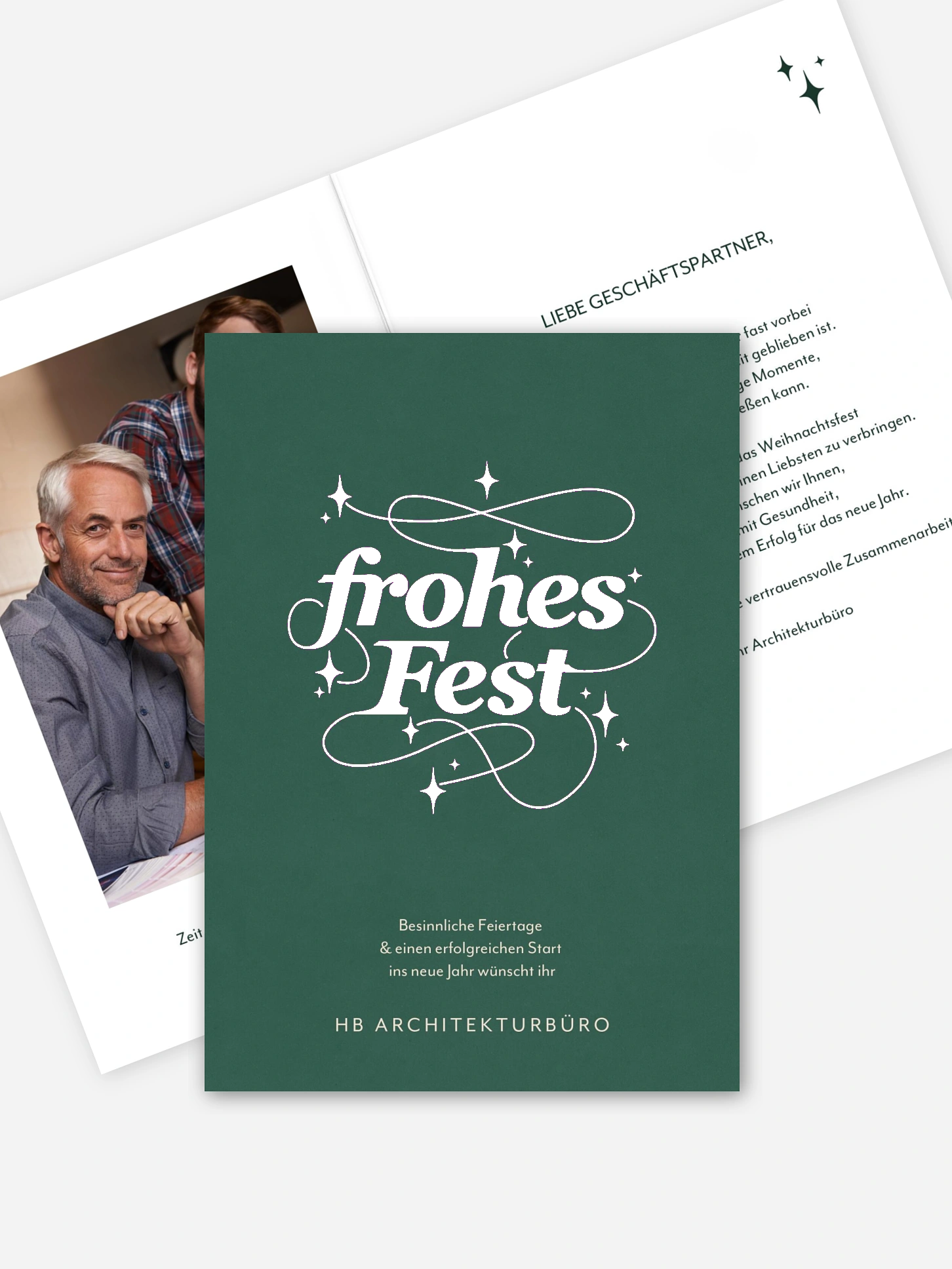 Geschäftliche Weihnachtskarte Festglanz