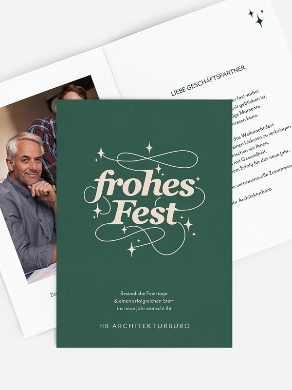 Geschäftliche Weihnachtskarte Festglanz