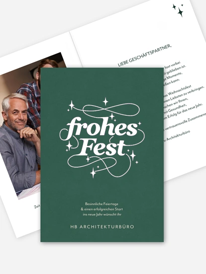 Geschäftliche Weihnachtskarte Festglanz