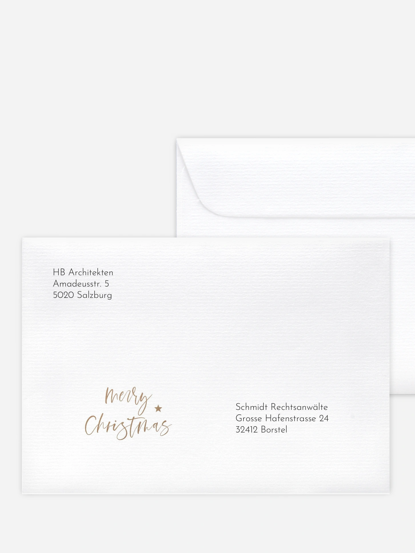 Bedruckte Umschläge geschäftl. Weihnachten Happy Notes mit 3D-Effekt
