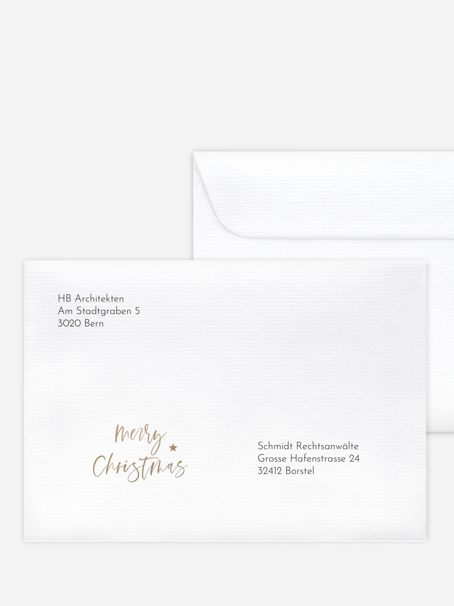 Bedruckte Umschläge geschäftl. Weihnachten Happy Notes mit 3D-Effekt