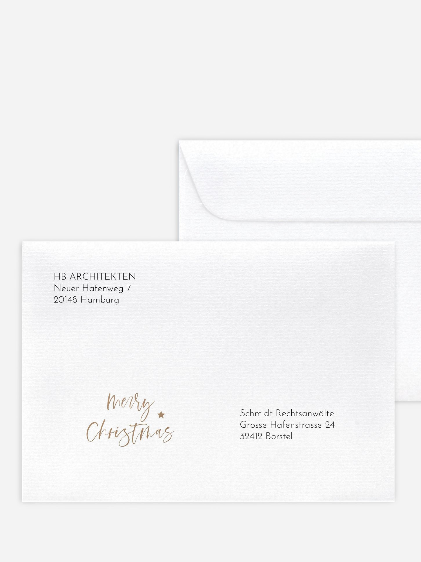 Bedruckte Umschläge geschäftl. Weihnachten Happy Notes mit 3D-Effekt