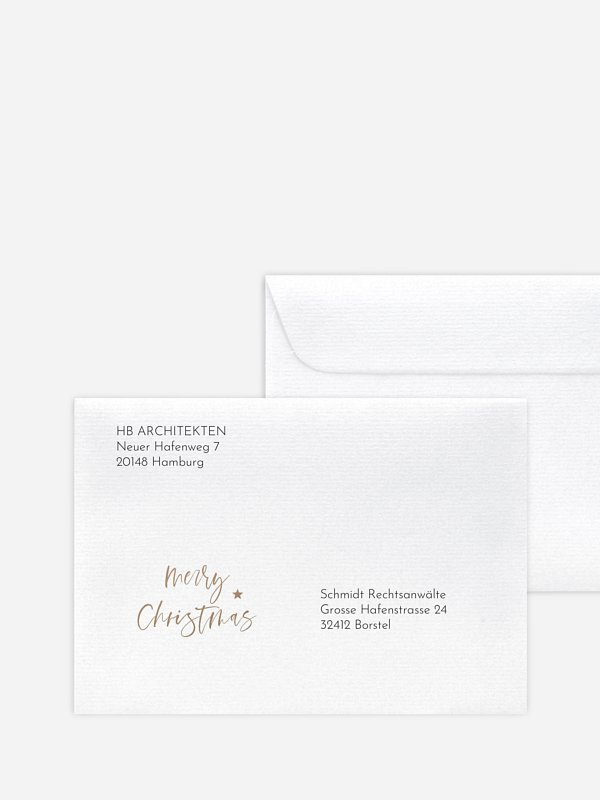 Bedruckte Umschläge geschäftl. Weihnachten Happy Notes mit 3D-Effekt