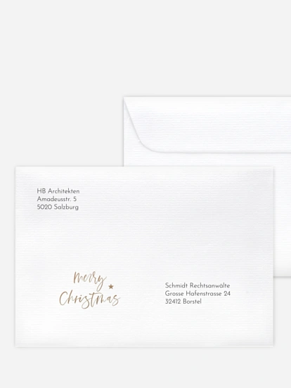 Bedruckte Umschläge geschäftl. Weihnachten Happy Notes mit 3D-Effekt
