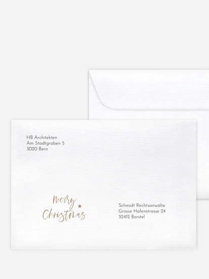 Bedruckte Umschläge geschäftl. Weihnachten Happy Notes mit 3D-Effekt